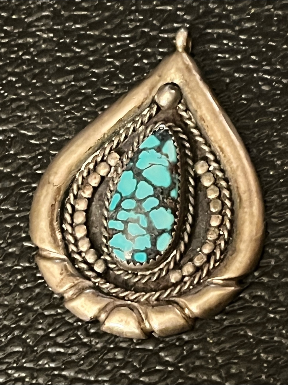 Vintage Native American, Turquoise, and silver pendant